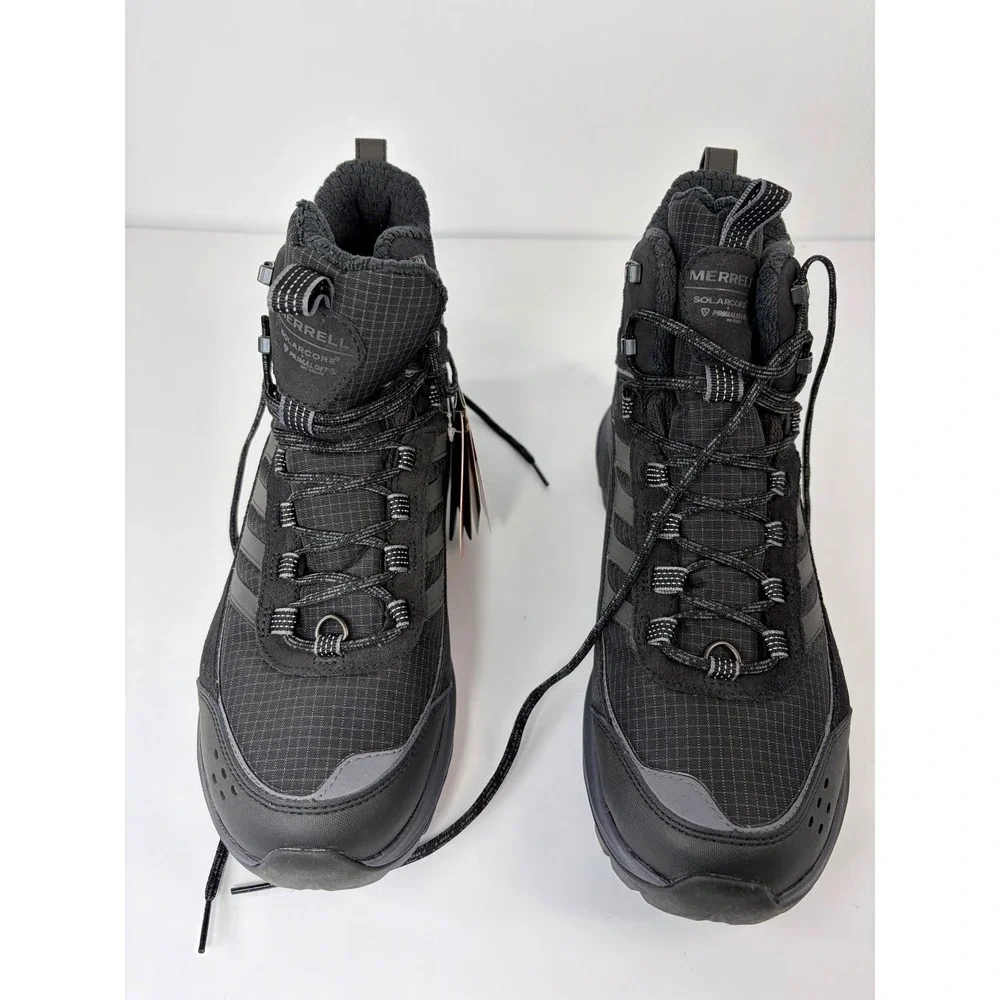 Merrell Moab Speed Thermo Mid Mens 11 WP Hiking Boots Black Primaloft Vibram Y2K